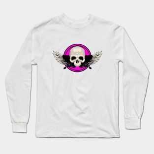 Wing Skull - PINK Long Sleeve T-Shirt